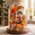Chibi Two-Person Portrait Preserved Flower Glass Dome