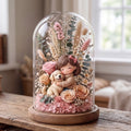Chibi Pet & Owner Portrait Preserved Flower Glass Dome