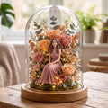 Custom Realistic Single Portrait Preserved Flower Dome | Personalized Figurine Keepsake